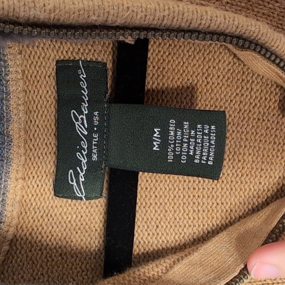 Eddie Bauer | Vintage 100% Cotton Knit Gold Mustard Long Sleeve Sweater Size M - Picture 4 of 7